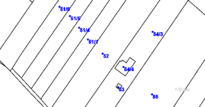 Parcela st. 52 v KÚ Žabovřesky, Katastrální mapa