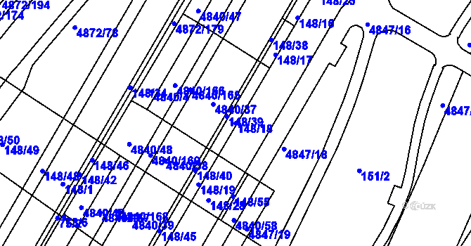 Parcela st. 148/18 v KÚ Žabovřesky, Katastrální mapa