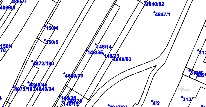 Parcela st. 148/23 v KÚ Žabovřesky, Katastrální mapa