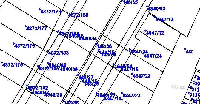 Parcela st. 148/24 v KÚ Žabovřesky, Katastrální mapa