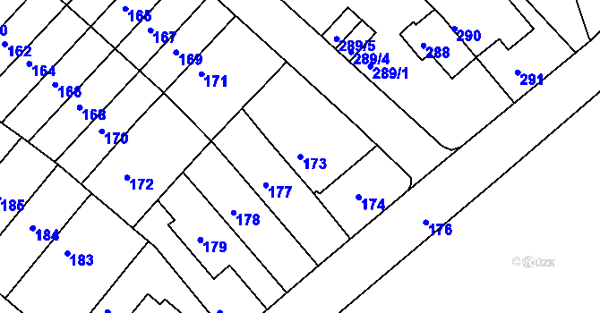 Parcela st. 173 v KÚ Žabovřesky, Katastrální mapa