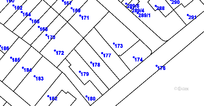 Parcela st. 177 v KÚ Žabovřesky, Katastrální mapa