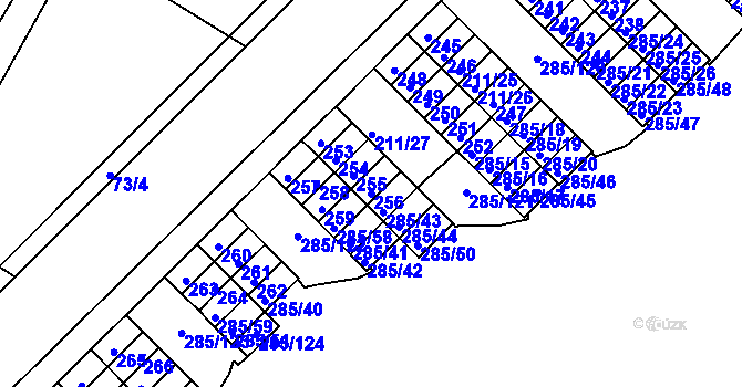 Parcela st. 256 v KÚ Žabovřesky, Katastrální mapa