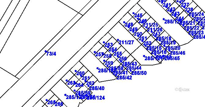 Parcela st. 258 v KÚ Žabovřesky, Katastrální mapa