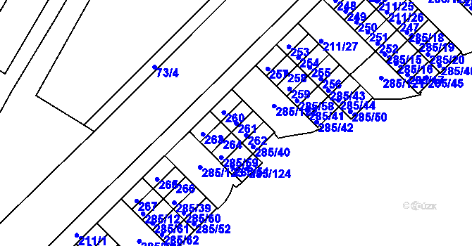 Parcela st. 261 v KÚ Žabovřesky, Katastrální mapa