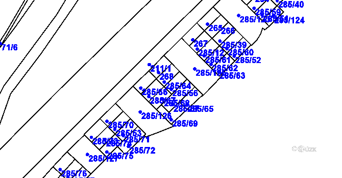 Parcela st. 285/56 v KÚ Žabovřesky, Katastrální mapa