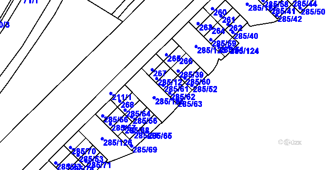 Parcela st. 285/61 v KÚ Žabovřesky, Katastrální mapa