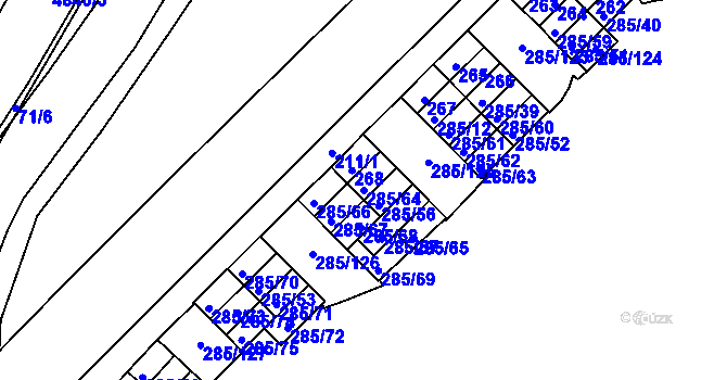 Parcela st. 285/64 v KÚ Žabovřesky, Katastrální mapa
