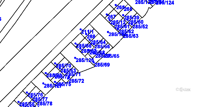 Parcela st. 285/65 v KÚ Žabovřesky, Katastrální mapa