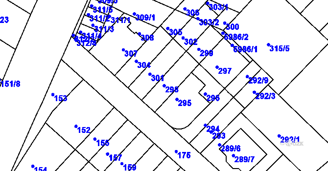 Parcela st. 298 v KÚ Žabovřesky, Katastrální mapa
