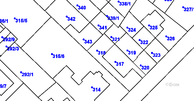 Parcela st. 318 v KÚ Žabovřesky, Katastrální mapa