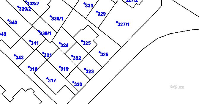 Parcela st. 326 v KÚ Žabovřesky, Katastrální mapa