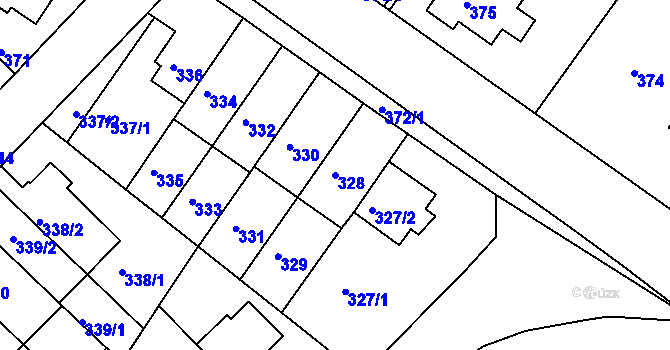 Parcela st. 328 v KÚ Žabovřesky, Katastrální mapa