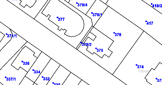 Parcela st. 378/2 v KÚ Žabovřesky, Katastrální mapa