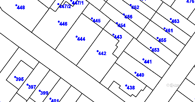 Parcela st. 442 v KÚ Žabovřesky, Katastrální mapa