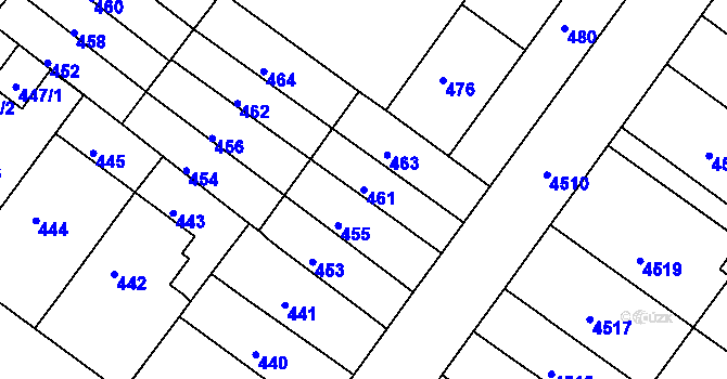 Parcela st. 461 v KÚ Žabovřesky, Katastrální mapa