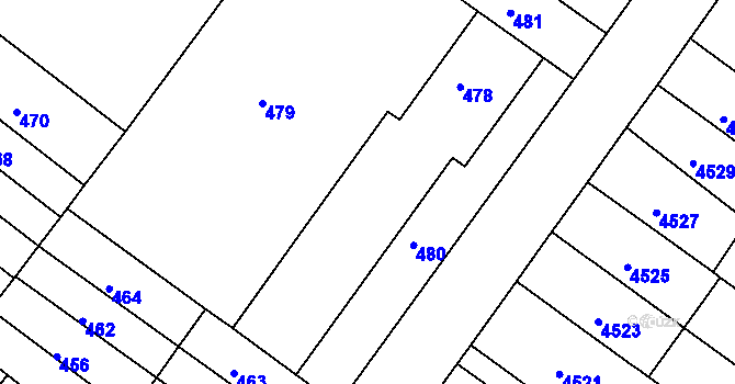 Parcela st. 477 v KÚ Žabovřesky, Katastrální mapa