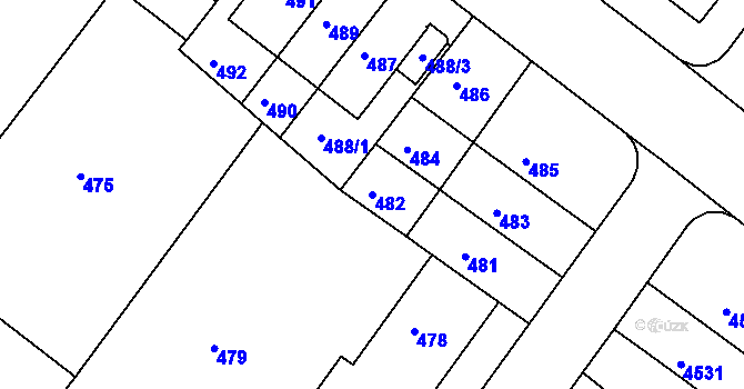Parcela st. 482 v KÚ Žabovřesky, Katastrální mapa