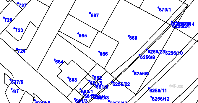 Parcela st. 666 v KÚ Žabovřesky, Katastrální mapa