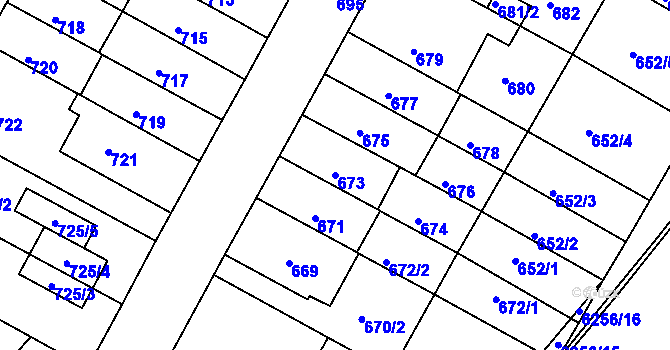 Parcela st. 673 v KÚ Žabovřesky, Katastrální mapa