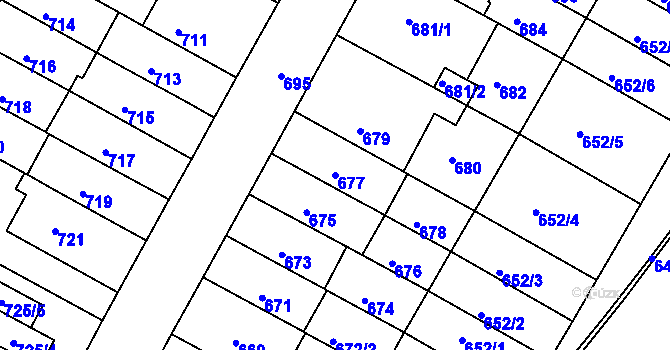 Parcela st. 677 v KÚ Žabovřesky, Katastrální mapa