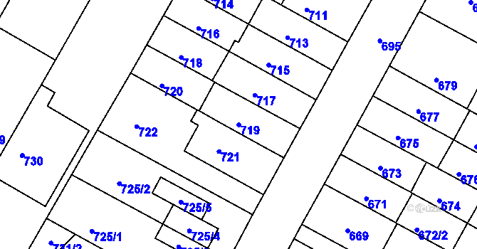 Parcela st. 719 v KÚ Žabovřesky, Katastrální mapa