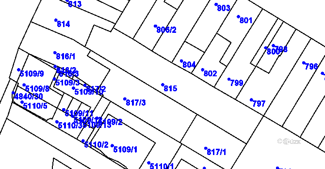 Parcela st. 815 v KÚ Žabovřesky, Katastrální mapa