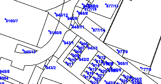 Parcela st. 906 v KÚ Žabovřesky, Katastrální mapa
