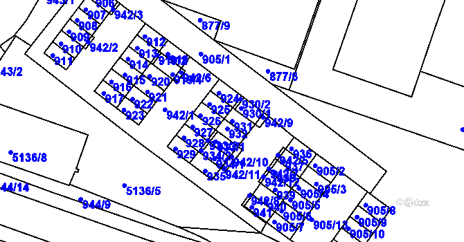 Parcela st. 931 v KÚ Žabovřesky, Katastrální mapa