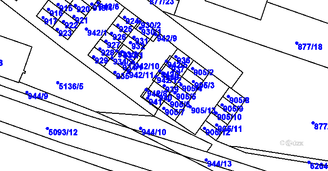 Parcela st. 939 v KÚ Žabovřesky, Katastrální mapa
