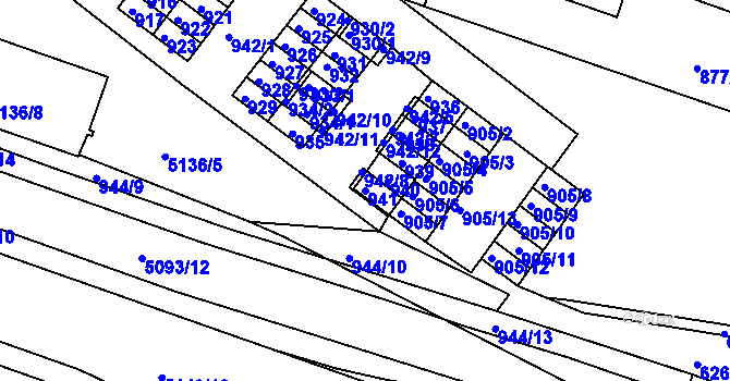 Parcela st. 941 v KÚ Žabovřesky, Katastrální mapa