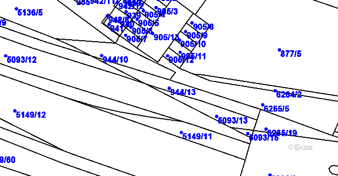 Parcela st. 944/13 v KÚ Žabovřesky, Katastrální mapa