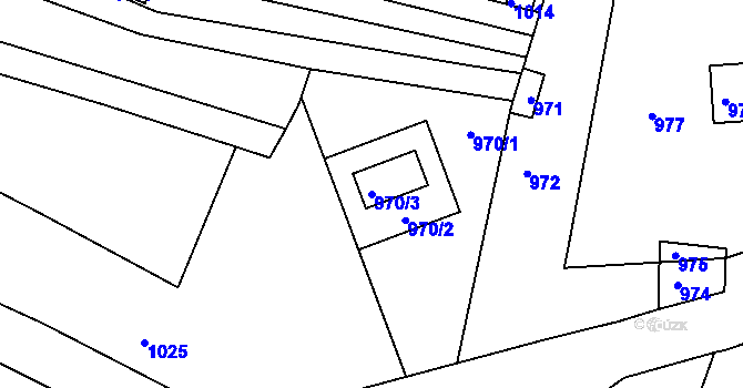 Parcela st. 970/3 v KÚ Žabovřesky, Katastrální mapa