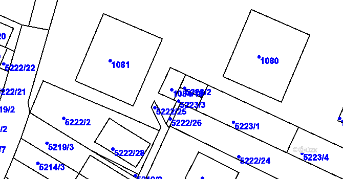 Parcela st. 1084/18 v KÚ Žabovřesky, Katastrální mapa