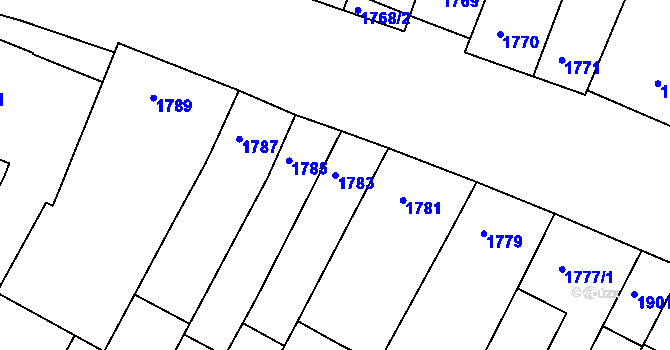 Parcela st. 1783 v KÚ Žabovřesky, Katastrální mapa