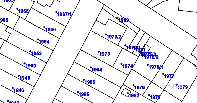 Parcela st. 1973 v KÚ Žabovřesky, Katastrální mapa