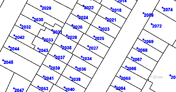 Parcela st. 2027 v KÚ Žabovřesky, Katastrální mapa