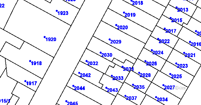 Parcela st. 2030 v KÚ Žabovřesky, Katastrální mapa