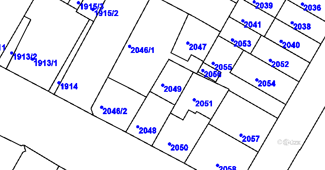 Parcela st. 2049 v KÚ Žabovřesky, Katastrální mapa
