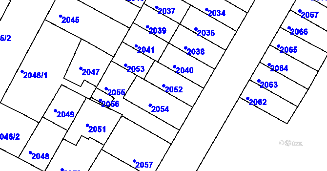Parcela st. 2052 v KÚ Žabovřesky, Katastrální mapa