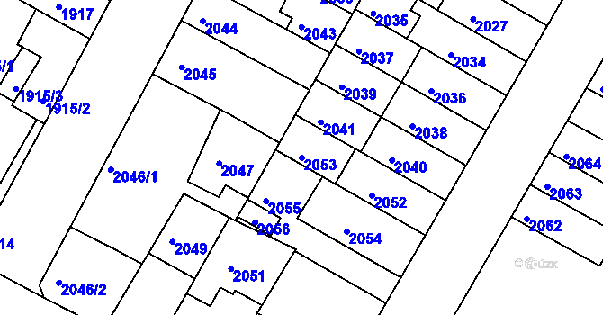 Parcela st. 2053 v KÚ Žabovřesky, Katastrální mapa