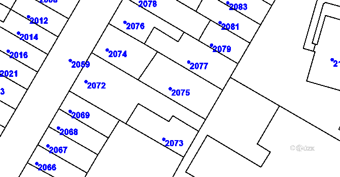 Parcela st. 2075 v KÚ Žabovřesky, Katastrální mapa