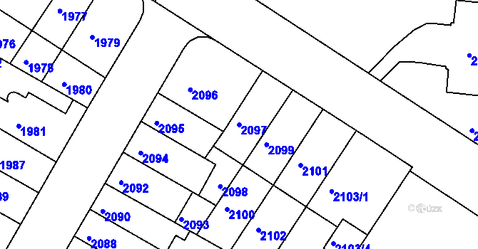 Parcela st. 2097 v KÚ Žabovřesky, Katastrální mapa