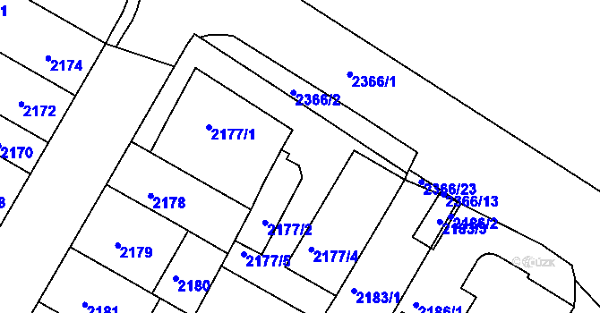 Parcela st. 2177/5 v KÚ Žabovřesky, Katastrální mapa