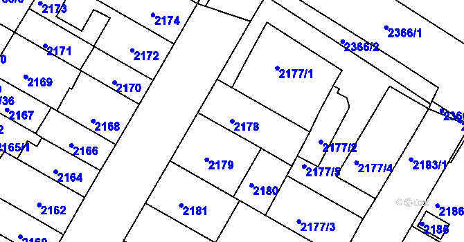 Parcela st. 2178 v KÚ Žabovřesky, Katastrální mapa