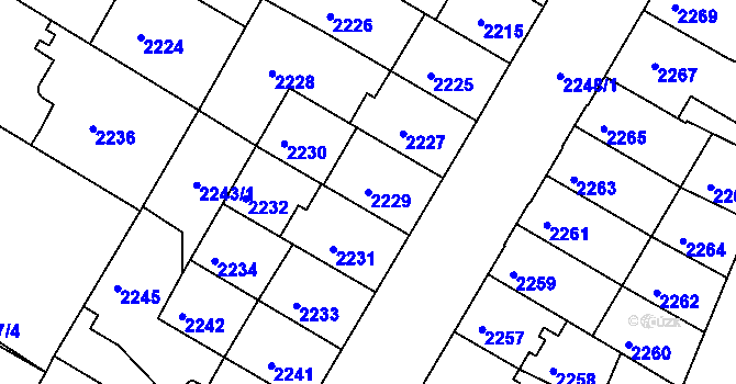 Parcela st. 2229 v KÚ Žabovřesky, Katastrální mapa