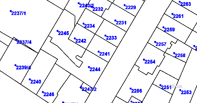Parcela st. 2241 v KÚ Žabovřesky, Katastrální mapa