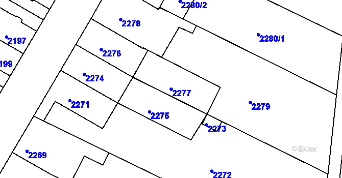 Parcela st. 2277 v KÚ Žabovřesky, Katastrální mapa