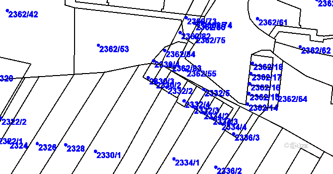 Parcela st. 2332/2 v KÚ Žabovřesky, Katastrální mapa