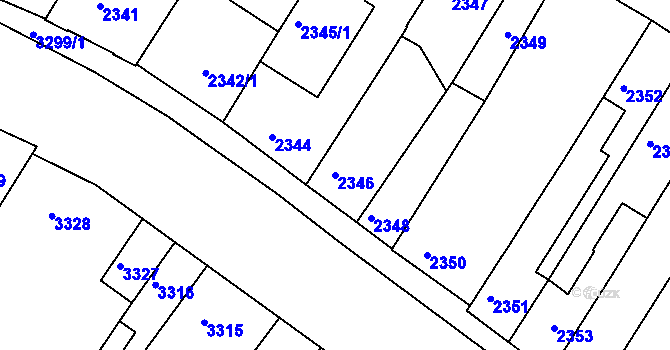 Parcela st. 2346 v KÚ Žabovřesky, Katastrální mapa